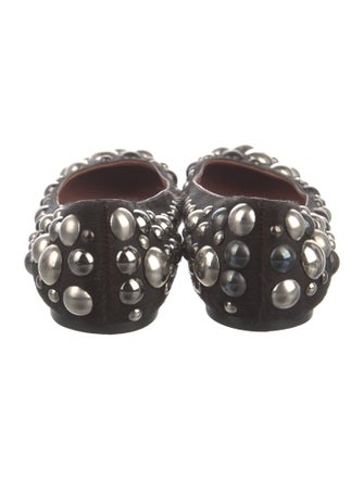 Alaïa Ponyhair Polka Dot Print Flats