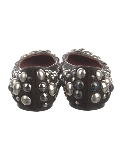 Alaïa Ponyhair Polka Dot Print Flats
