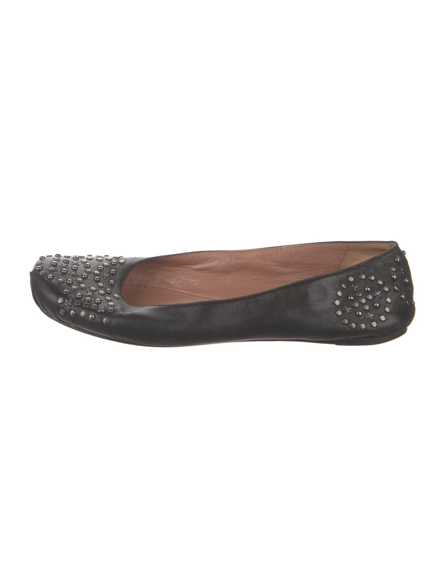 Alaïa Leather Studded Accents Ballet Flats