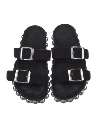 Alaïa Suede Studded Accents Slides