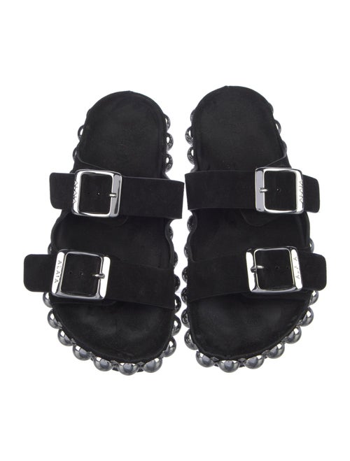 Alaïa Suede Studded Accents Slides