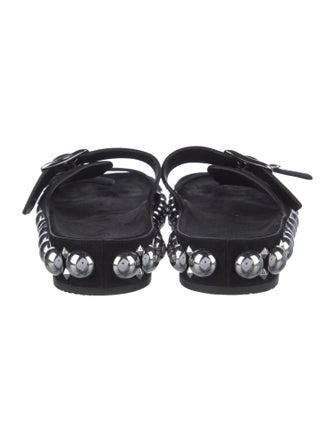Alaïa Suede Studded Accents Slides
