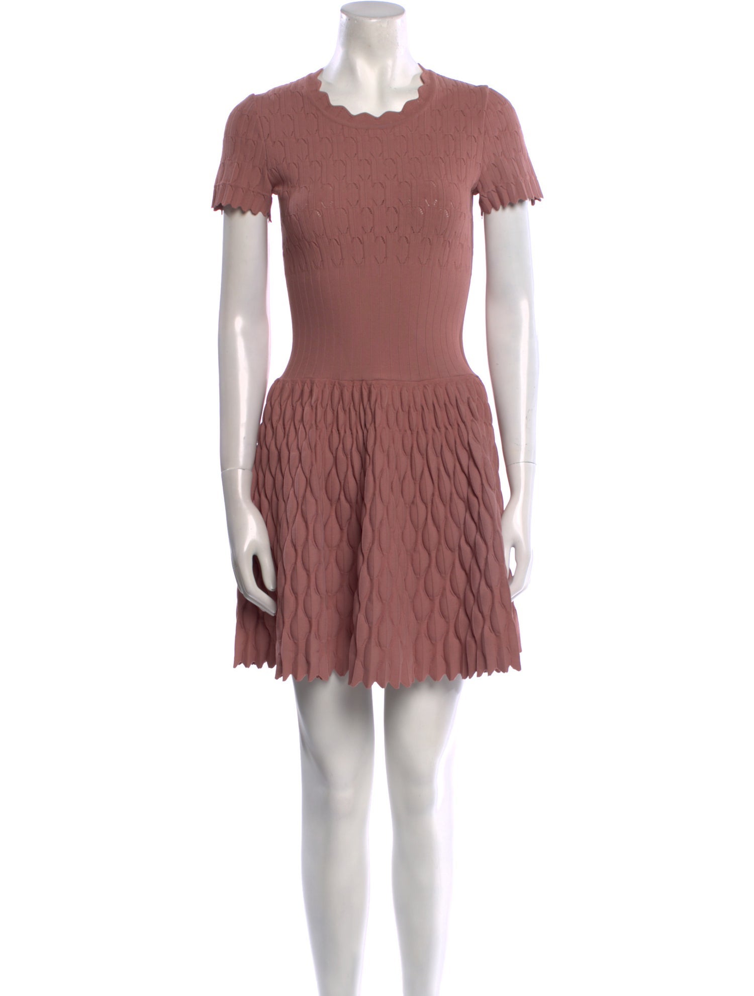 Alaïa Crew Neck Mini Dress