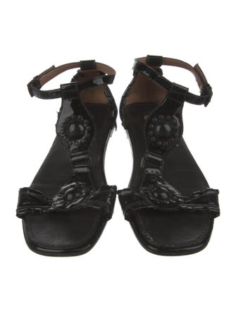 Alaïa Patent Leather T-Strap Sandals