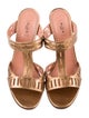 Alaïa Leather Cutout Accent T-Strap Sandals