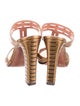 Alaïa Leather Cutout Accent T-Strap Sandals