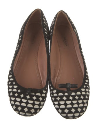 Alaïa Suede Printed Ballet Flats