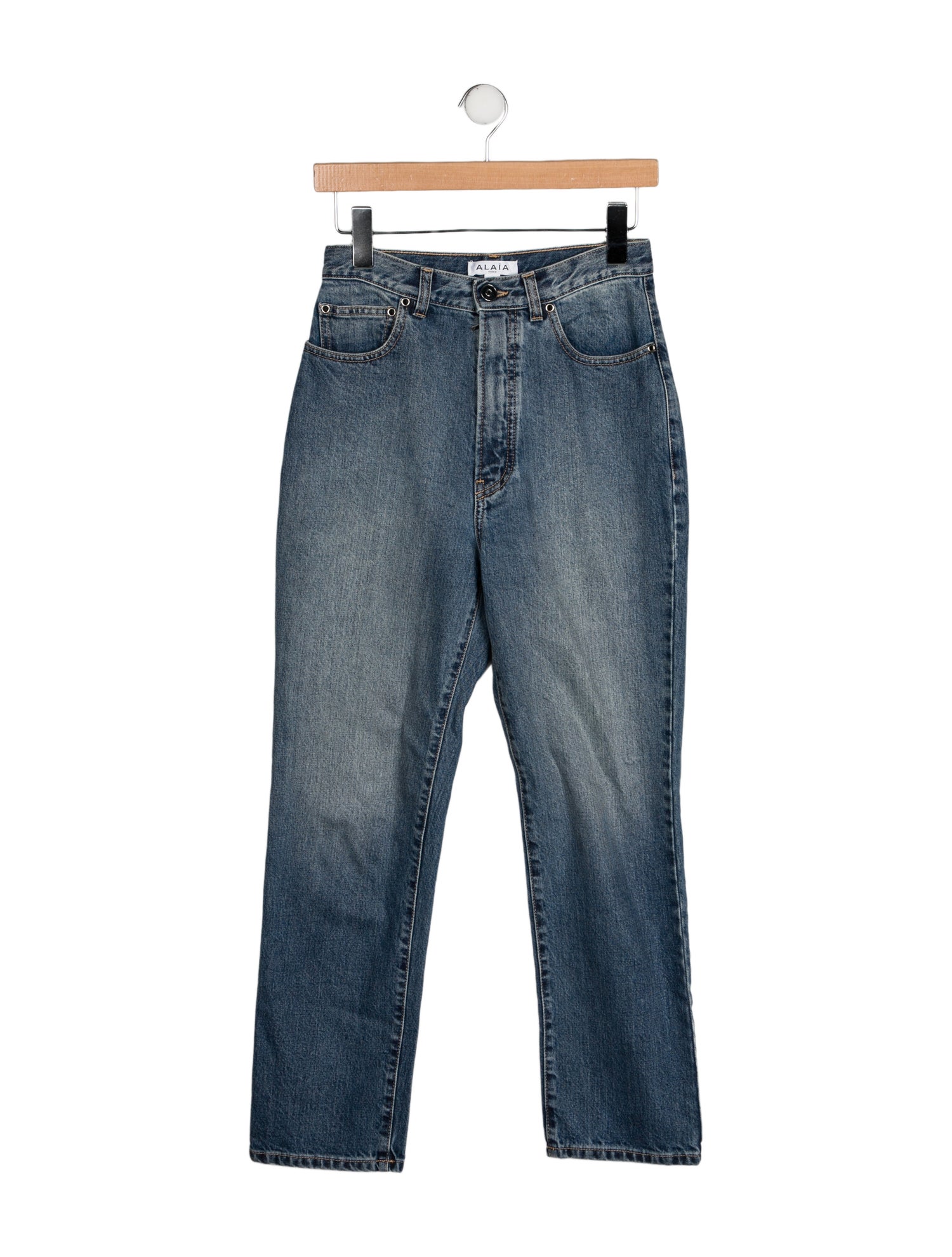 Alaïa High-Rise Straight Leg Jeans