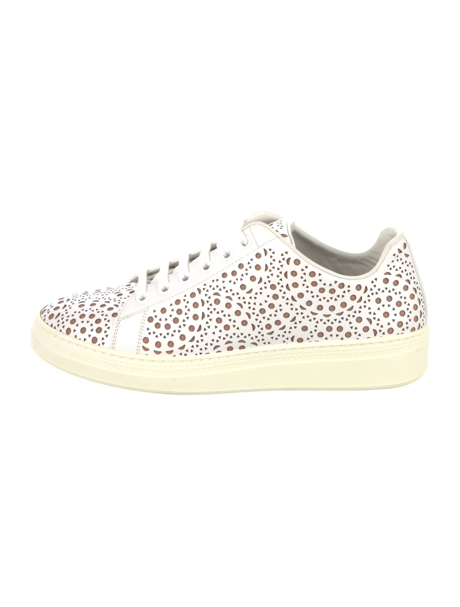 Alaïa Leather Lasercut Accents Sneakers