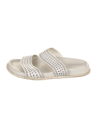 Alaïa Leather Printed Slides