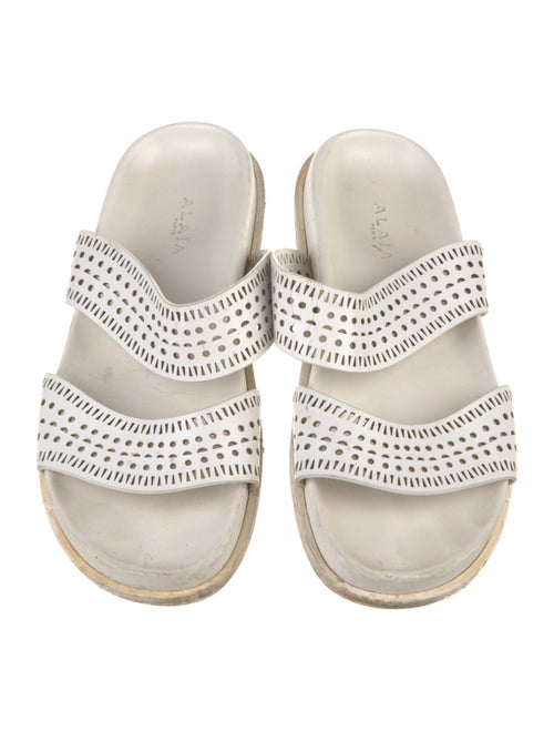 Alaïa Leather Printed Slides