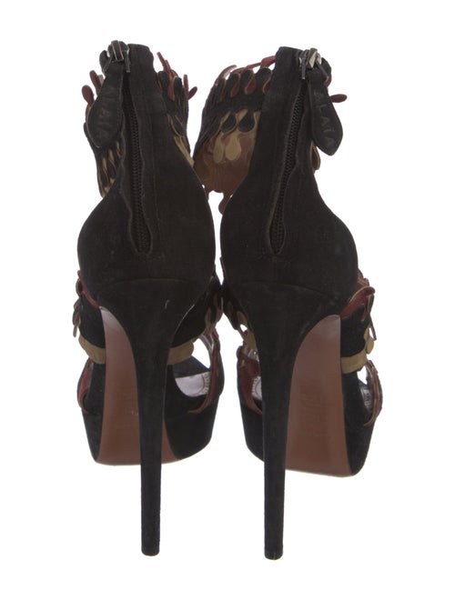 Alaïa Suede Scalloped Accent Sandals