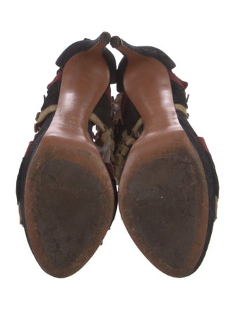 Alaïa Suede Scalloped Accent Sandals