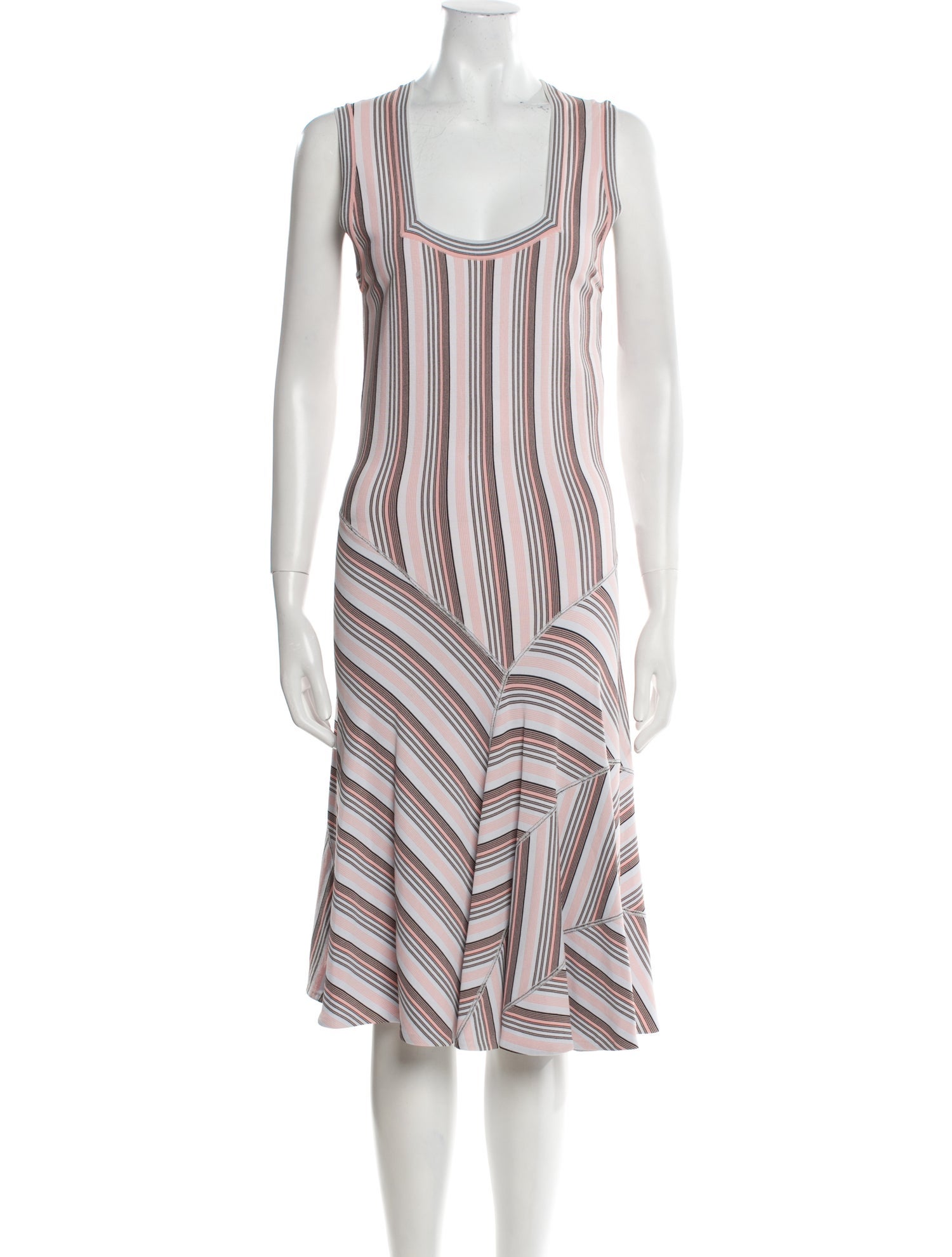 Alaïa Striped Midi Length Dress