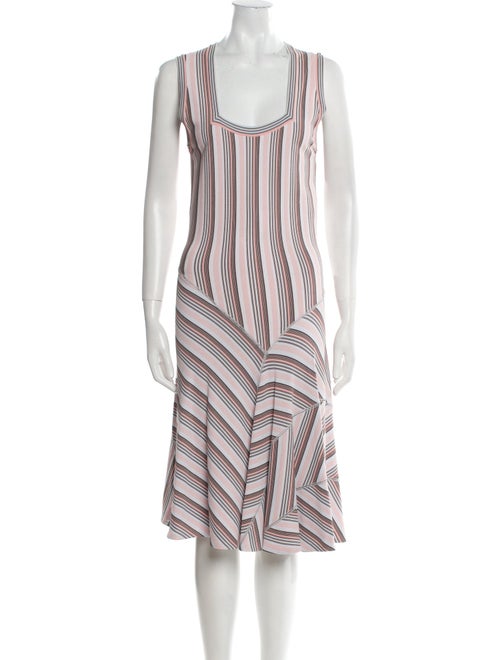 Alaïa Striped Midi Length Dress
