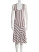 Alaïa Striped Midi Length Dress