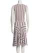 Alaïa Striped Midi Length Dress