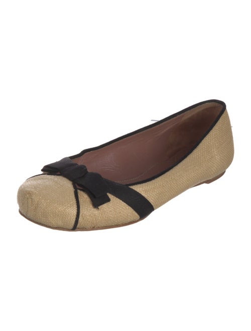 Alaïa Straw Colorblock Pattern Flats