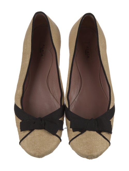 Alaïa Straw Colorblock Pattern Flats