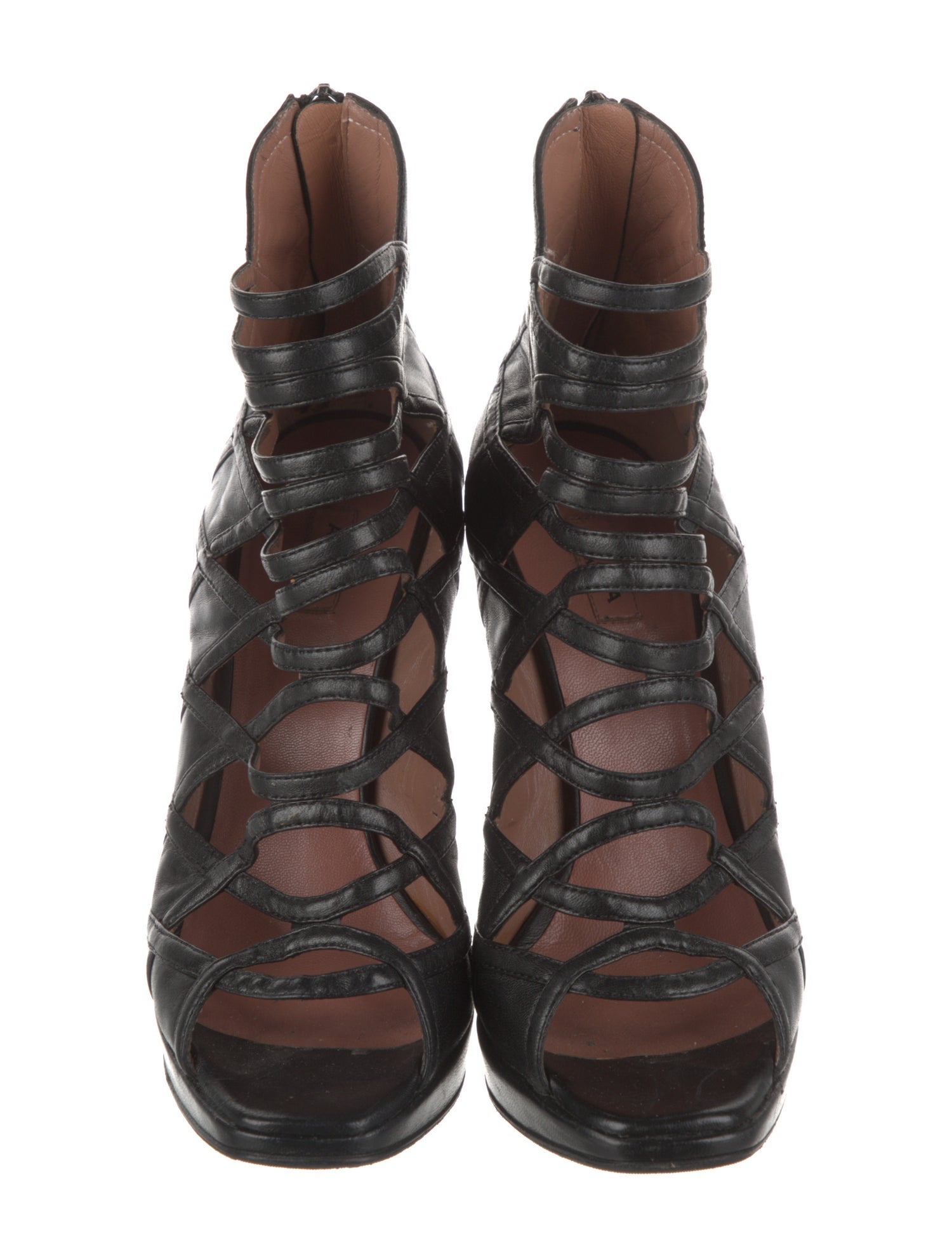 Alaïa Leather Lace-Up Boots