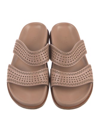 Alaïa Leather Lasercut Accents Slides