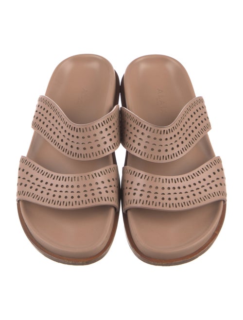 Alaïa Leather Lasercut Accents Slides