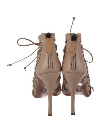 Alaïa Leather Cutout Accent Slingback Sandals