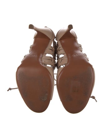 Alaïa Leather Cutout Accent Slingback Sandals
