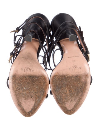 Alaïa Satin Gladiator Sandals