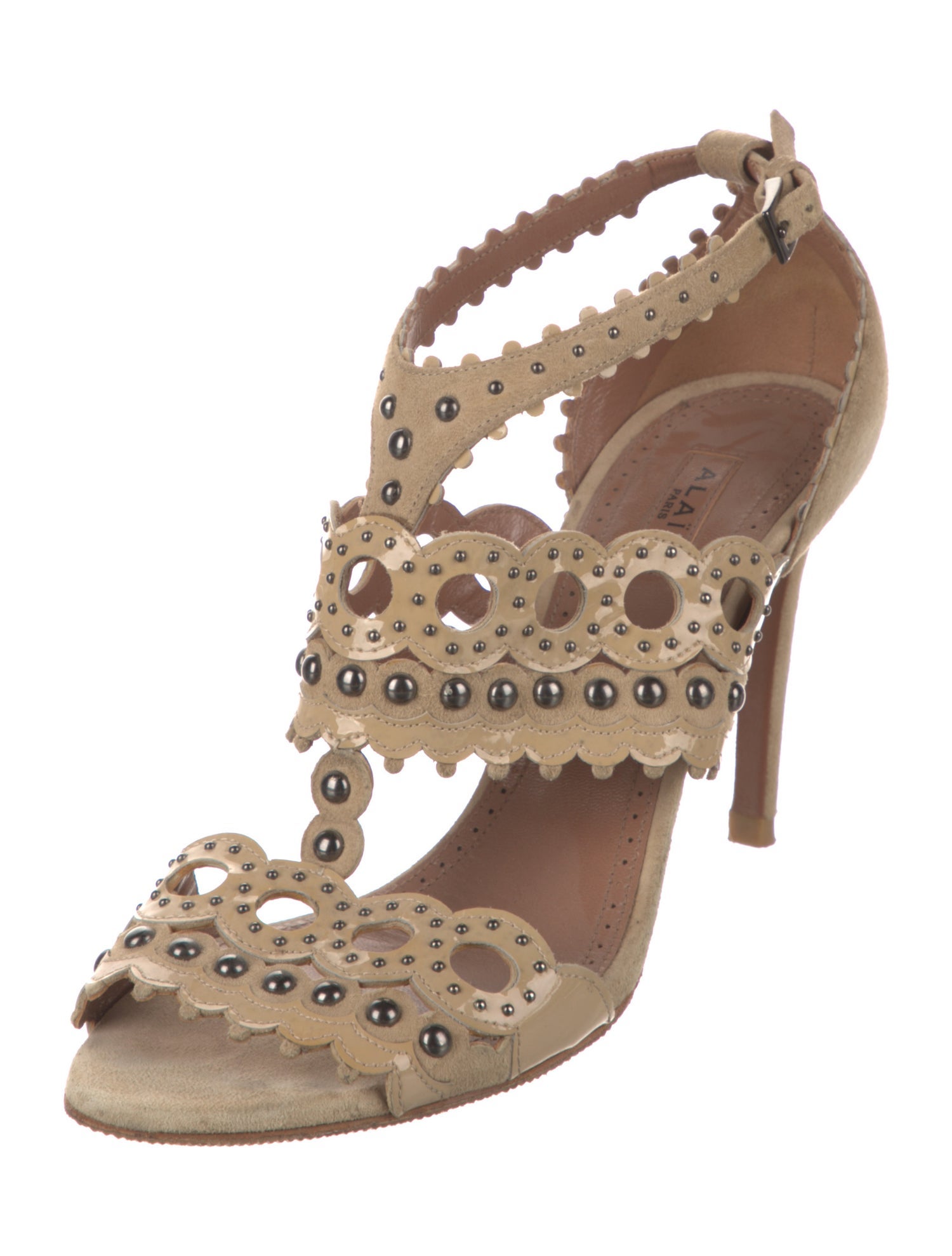 Alaïa Suede Studded Accents Sandals