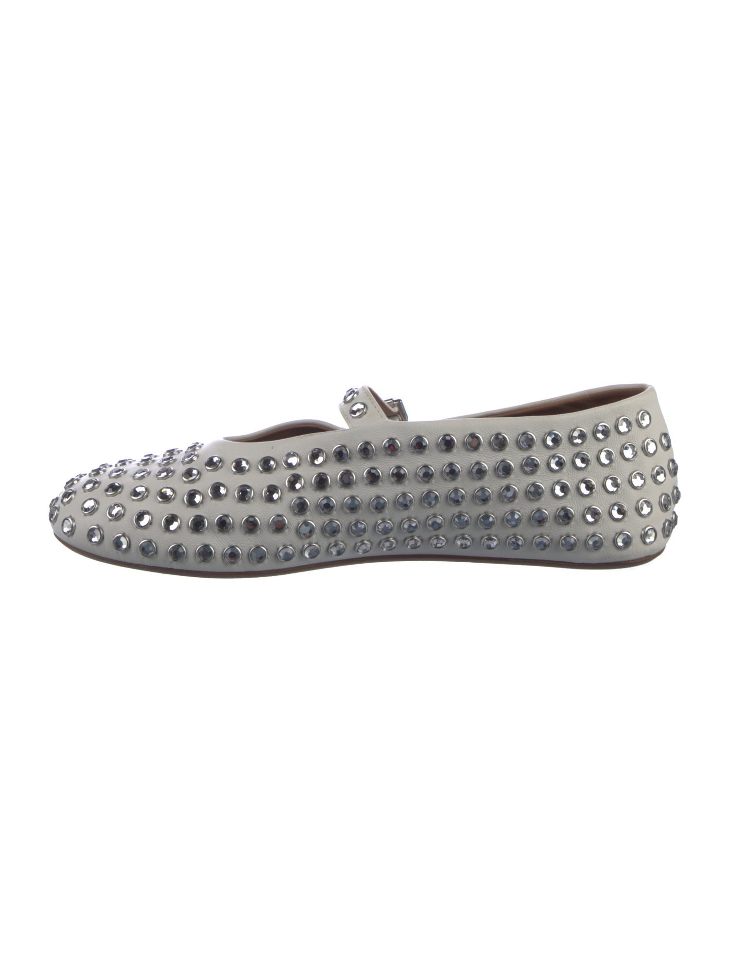 Alaïa Leather Crystal Embellishments Flats