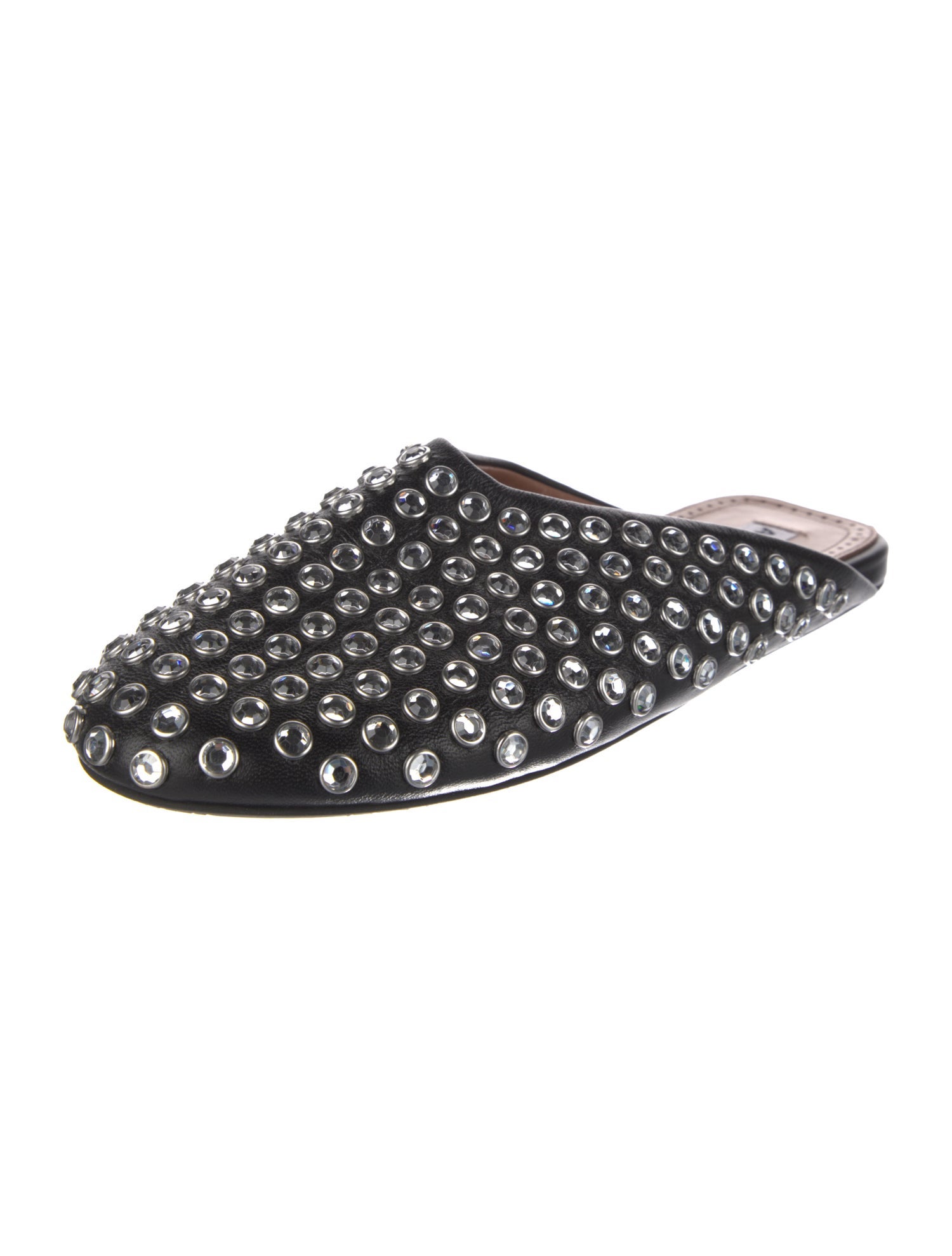 Alaïa Leather Crystal Embellishments Mules