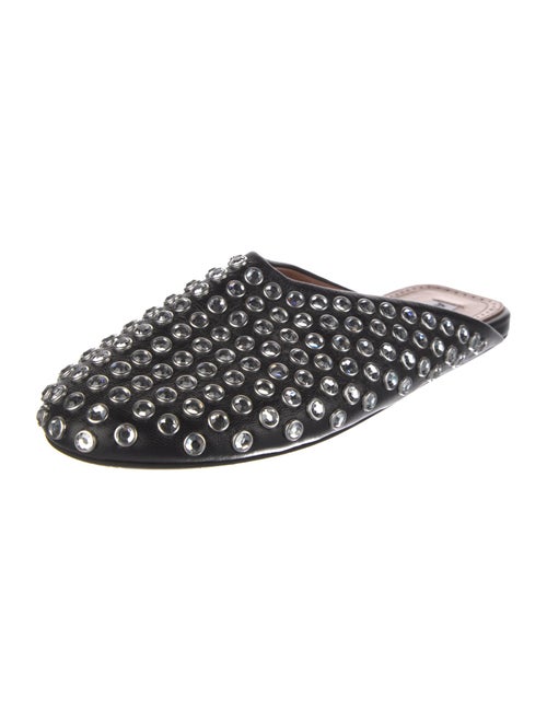 Alaïa Leather Crystal Embellishments Mules