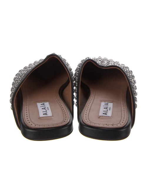 Alaïa Leather Crystal Embellishments Mules