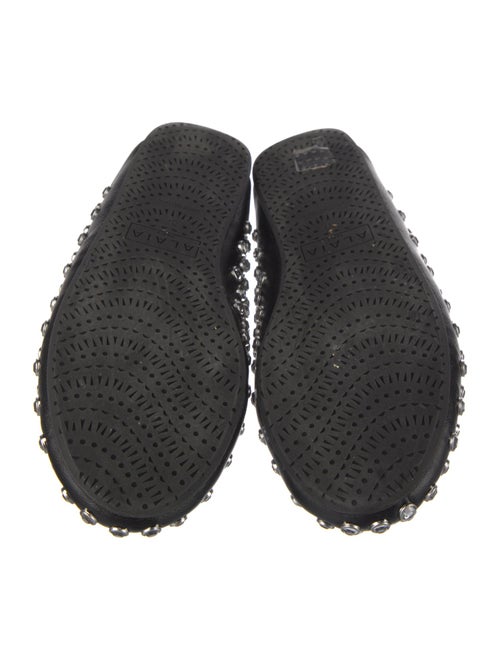 Alaïa Leather Crystal Embellishments Mules