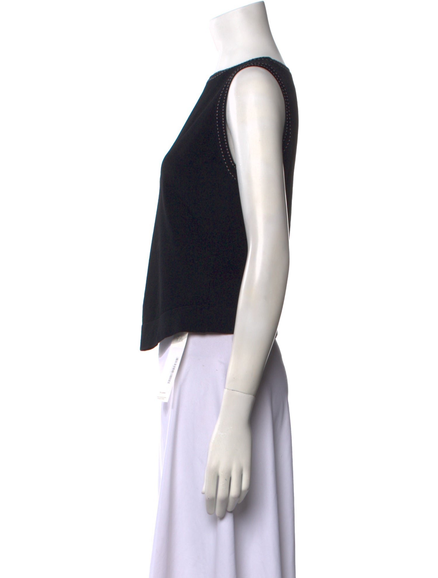 Alaïa Bateau Neckline Sleeveless Crop Top