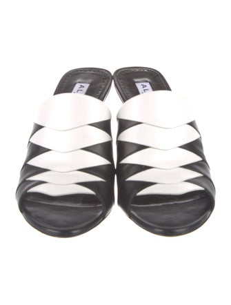 Alaïa Leather Printed Slides