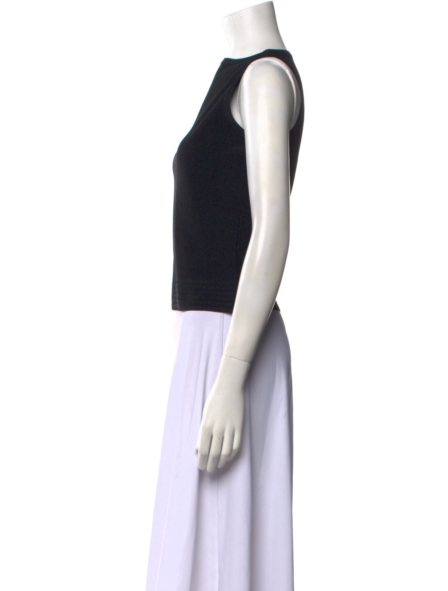 Alaïa Bateau Neckline Sleeveless Crop Top
