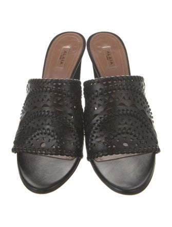 Alaïa Leather Lasercut Accents Slides