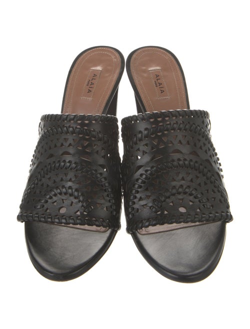 Alaïa Leather Lasercut Accents Slides