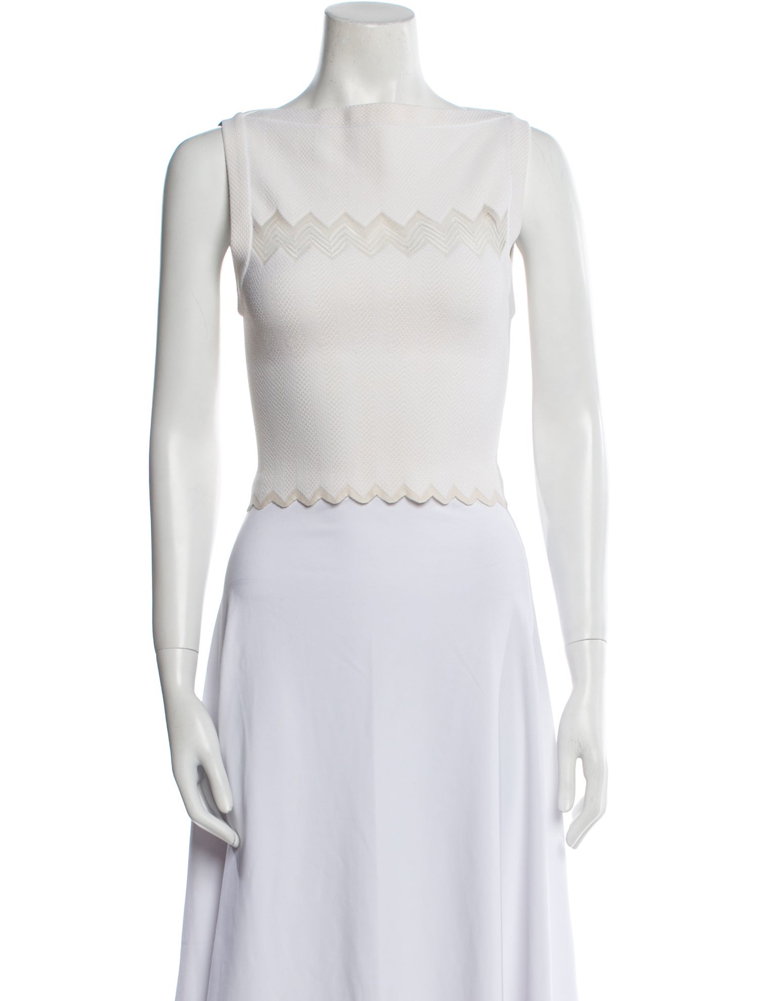 Alaïa Bateau Neckline Sleeveless Crop Top