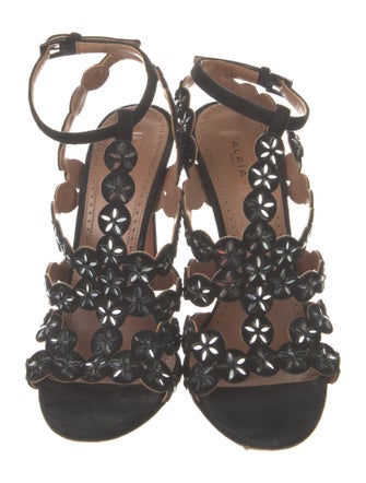 Alaïa Suede Crystal Embellishments Gladiator Sandals