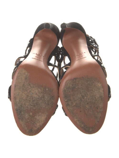 Alaïa Suede Crystal Embellishments Gladiator Sandals