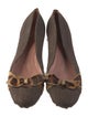 Alaïa Straw Animal Print Ballet Flats