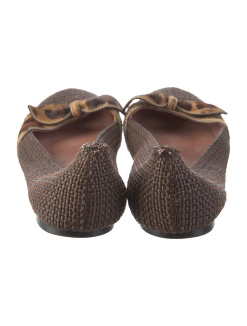 Alaïa Straw Animal Print Ballet Flats