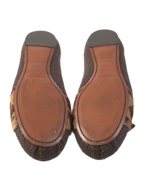 Alaïa Straw Animal Print Ballet Flats