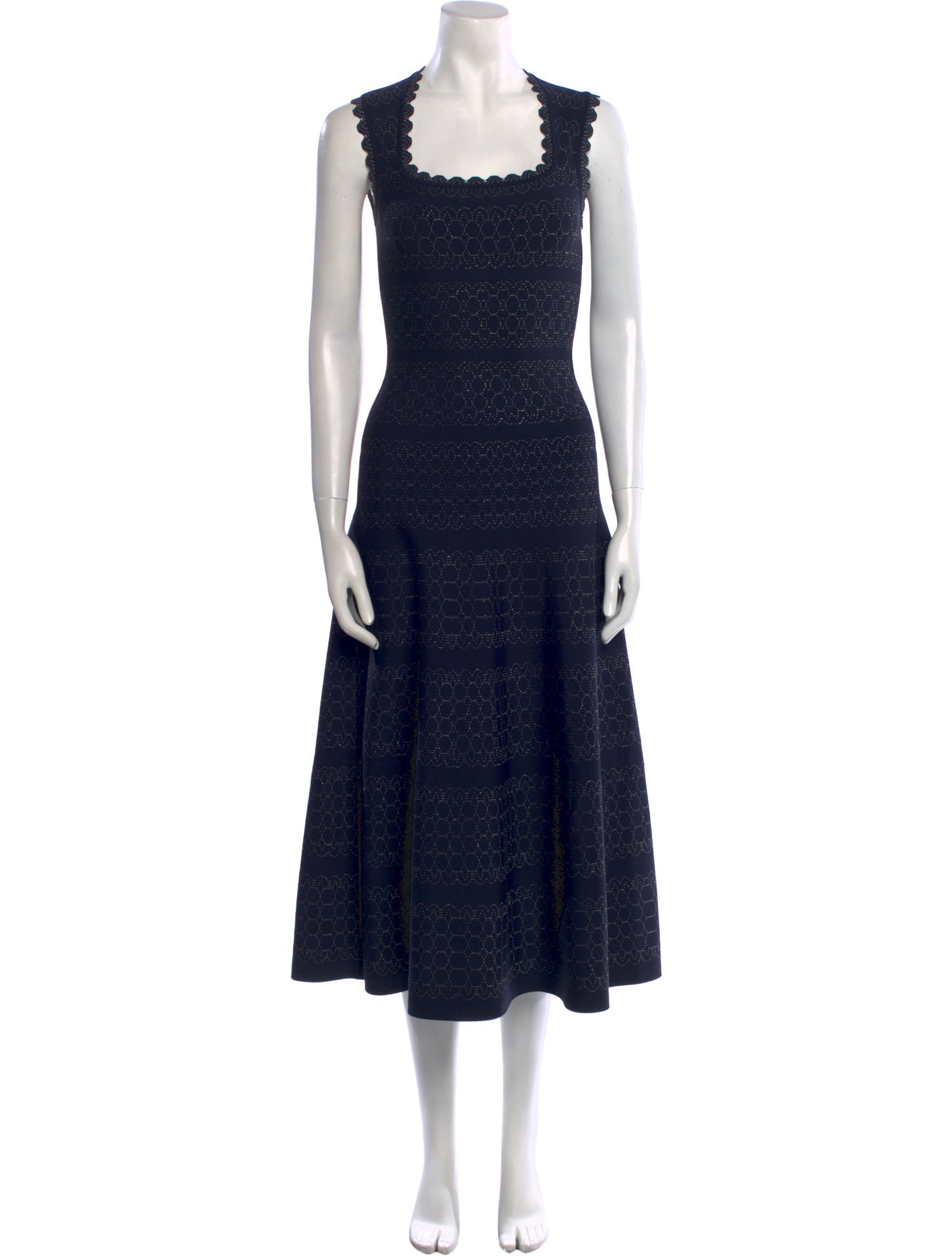 Alaïa Square Neckline Midi Length Dress