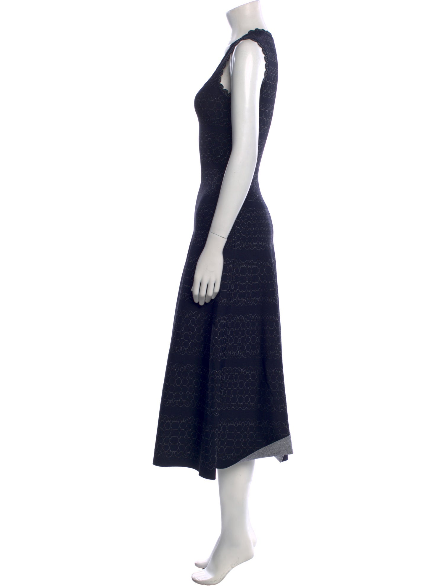 Alaïa Square Neckline Midi Length Dress