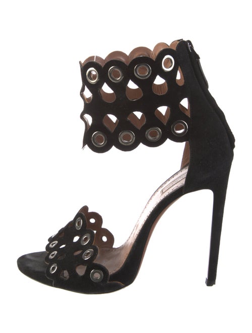 Alaïa Suede Lasercut Accents Sandals