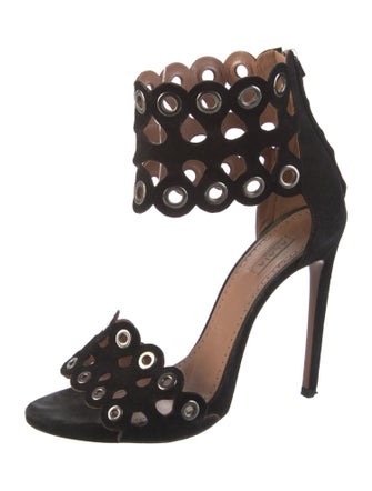 Alaïa Suede Lasercut Accents Sandals